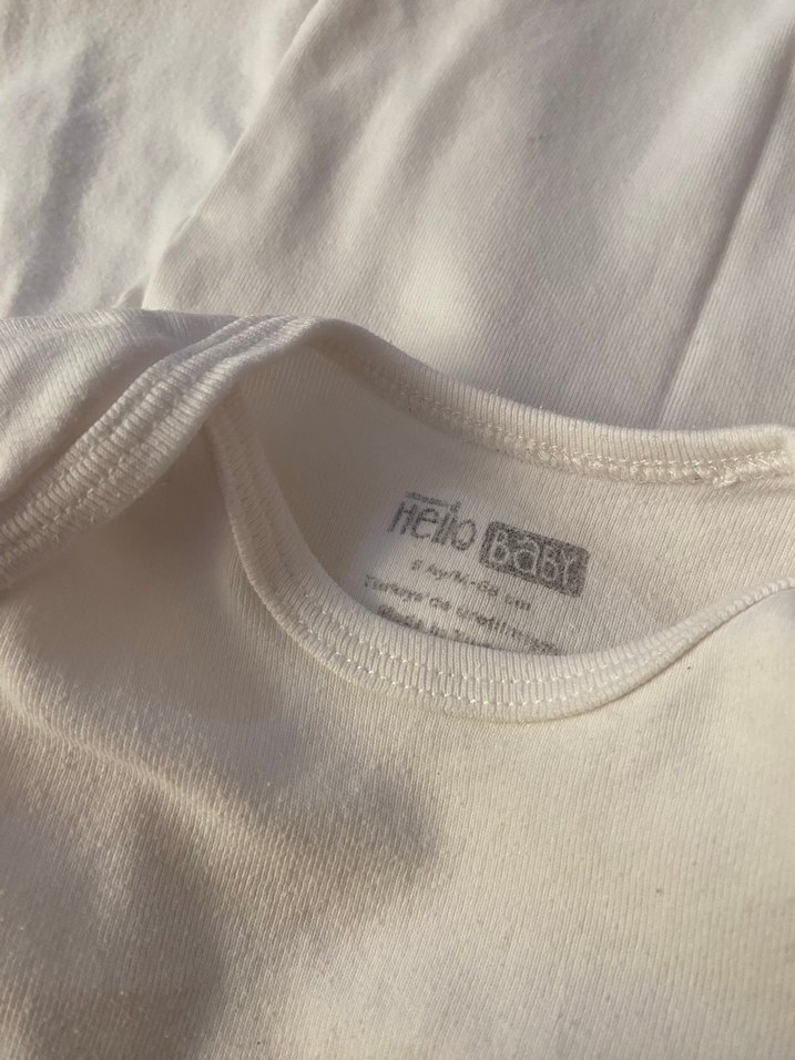 Bebek Uzun Kollu kısa kol askılı Beyaz Body - Görsel 3