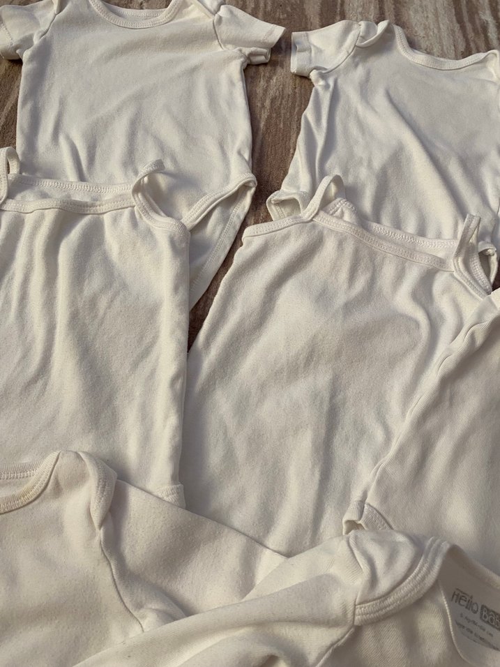 Bebek Uzun Kollu kısa kol askılı Beyaz Body - Görsel 2