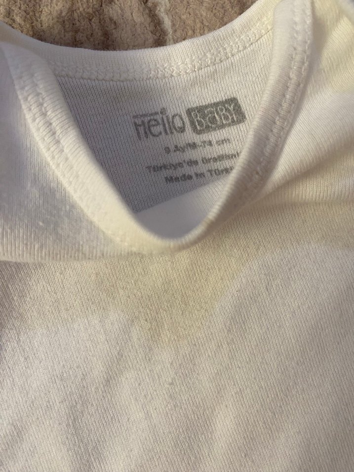 Bebek Uzun Kollu kısa kol askılı Beyaz Body - Görsel 5