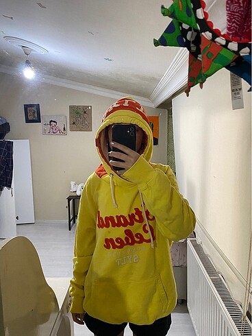 xxl Beden sarı oversize sweatshirt