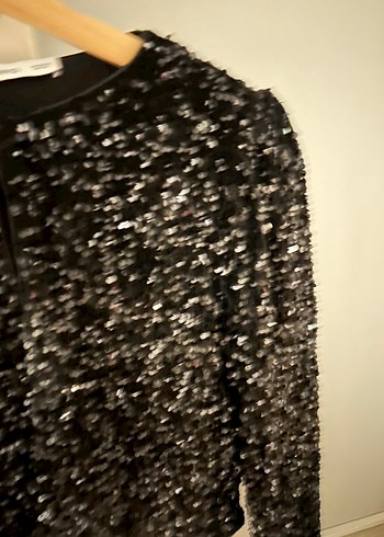 Mango Payetli Siyah Hırka - Görsel 4