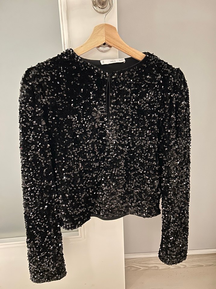 Mango Payetli Siyah Hırka - Görsel 2