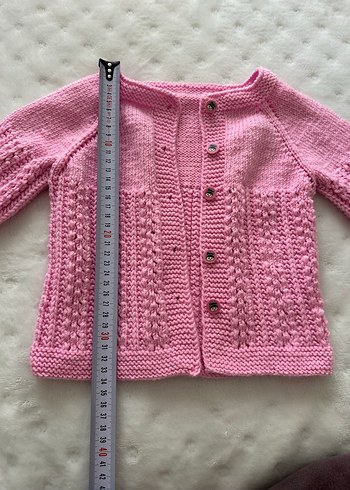 Kız Çocuk Pembe Örgü Hırka - Görsel 2