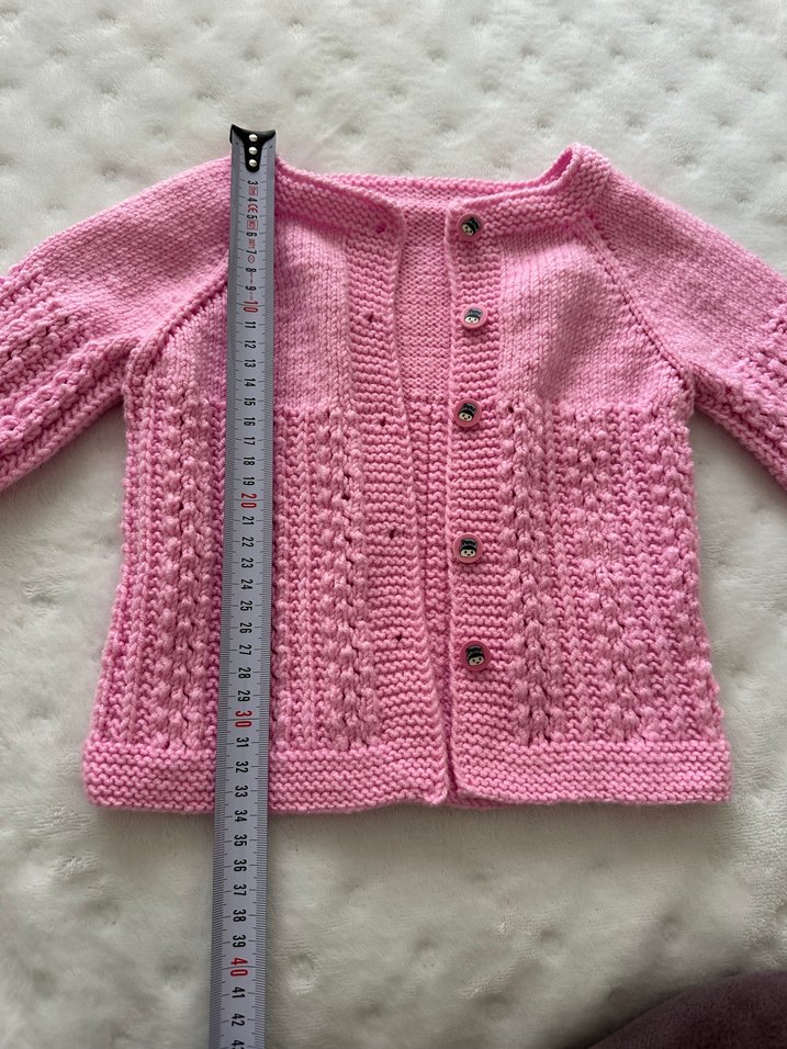 Kız Çocuk Pembe Örgü Hırka - Görsel 2
