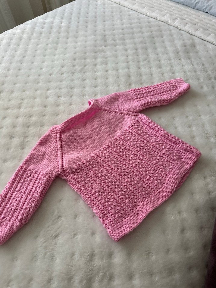 Kız Çocuk Pembe Örgü Hırka - Görsel 3