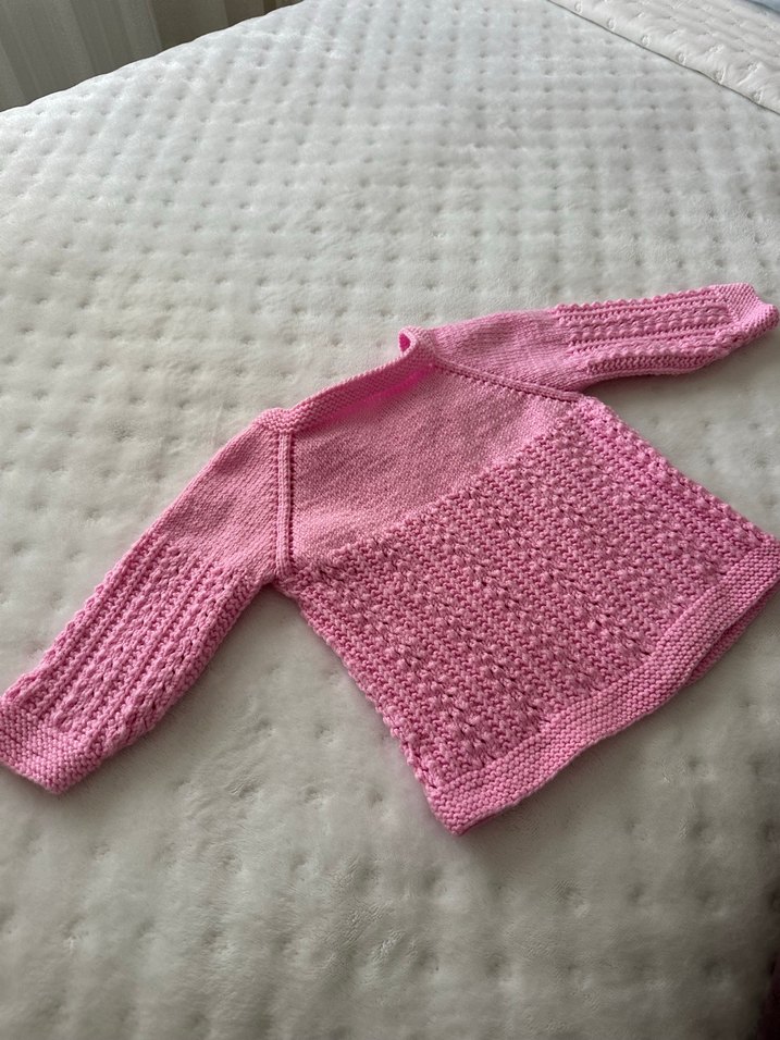 Kız Çocuk Pembe Örgü Hırka - Görsel 4