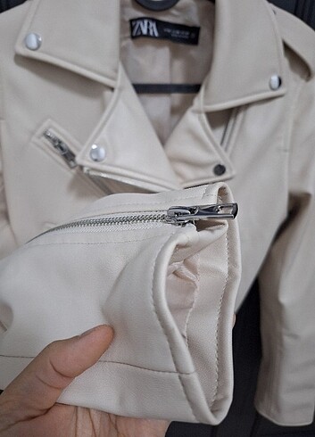 xs Beden Zara suni deri biker ceket
