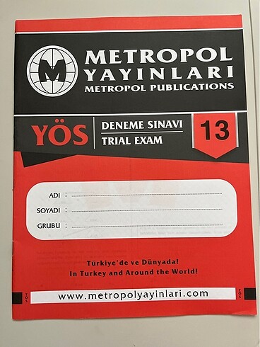  Deneme Sınavları Metropol Yayınları