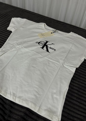 xl Beden Beyaz Calvin Klein Kısa Kollu Tişört