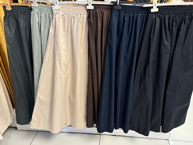 Diğer Poplin kumaş cepli etek