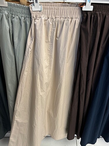 Poplin kumaş cepli etek