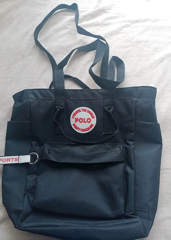 Siyah Polo Baskılı Omuz Çantası
