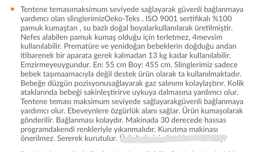 OEKO TEKS İSO 9001 BELGELİ 100%PAMUK SLİNG