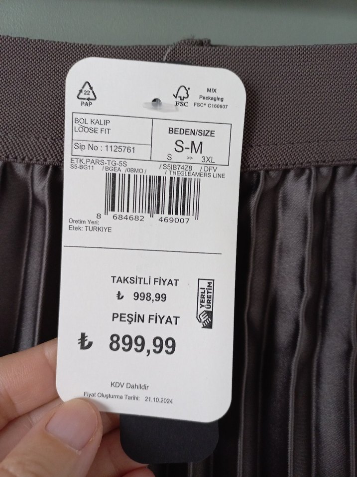 Gri Pilili Uzun Kadın Etek - Görsel 4