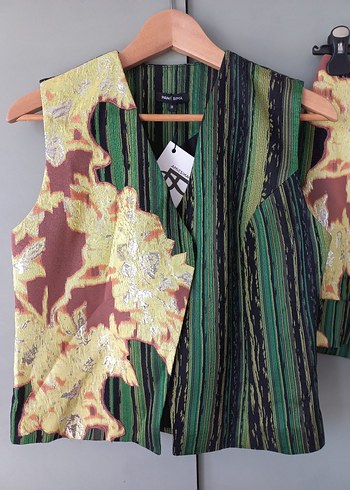 Bohem Kolsuz Düğmeli Mini Yelek takım - Görsel 3