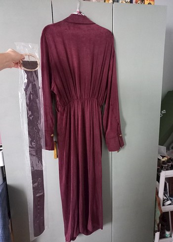 Nocturne bordo elbise - Görsel 9