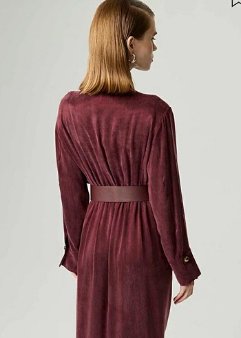Nocturne bordo elbise - Görsel 7