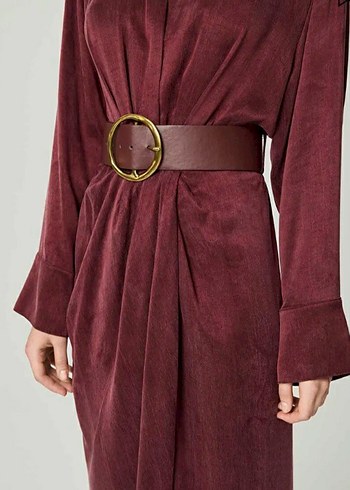 Nocturne bordo elbise - Görsel 16