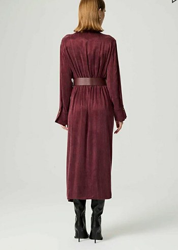 Nocturne bordo elbise - Görsel 15