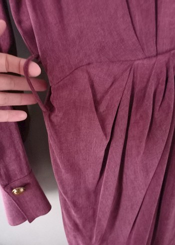 Nocturne bordo elbise - Görsel 11