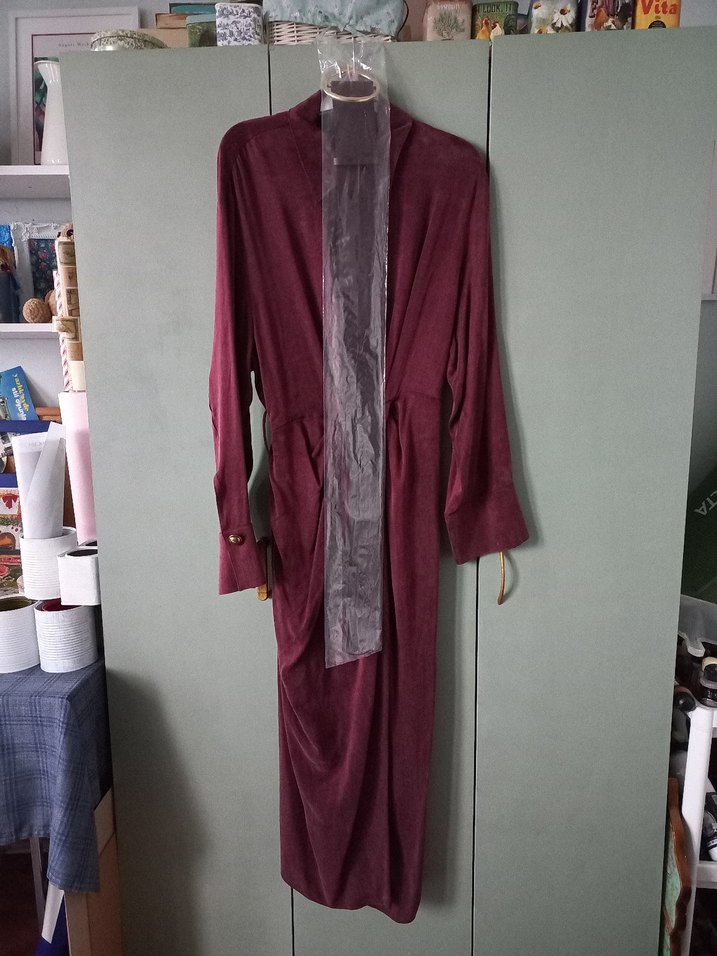 Nocturne bordo elbise - Görsel 2