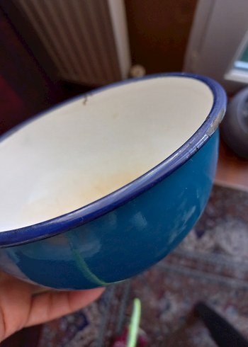 Renkli Mavi ve Yeşil Gıda Kapları emaye - Görsel 10