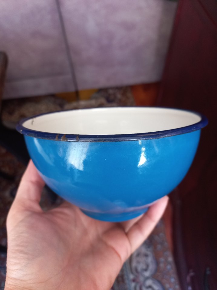 Renkli Mavi ve Yeşil Gıda Kapları emaye - Görsel 3