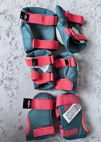 Decathlon Kız Çocuk Paten Koruyucu Seti, Pembe Gri - Görsel 2