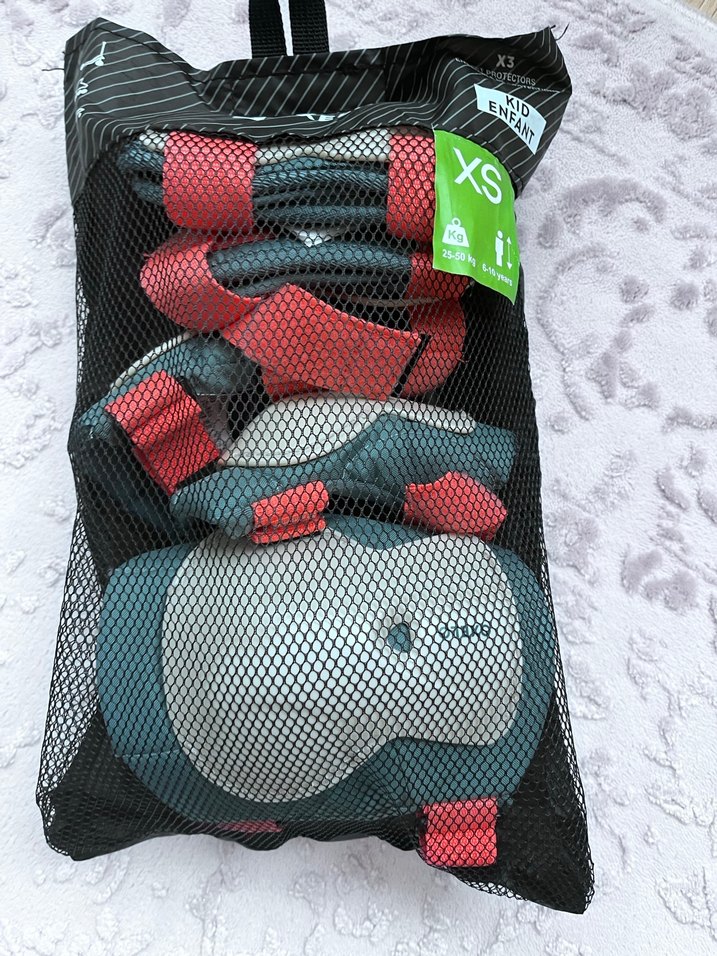 Decathlon Kız Çocuk Paten Koruyucu Seti, Pembe Gri - Görsel 3