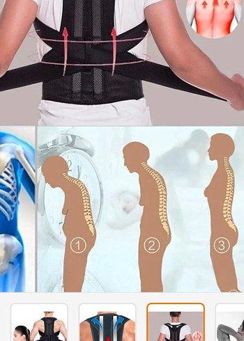 Siyah Baskılı Orta Boy Sırt Korsesi sıfır - Görsel 2