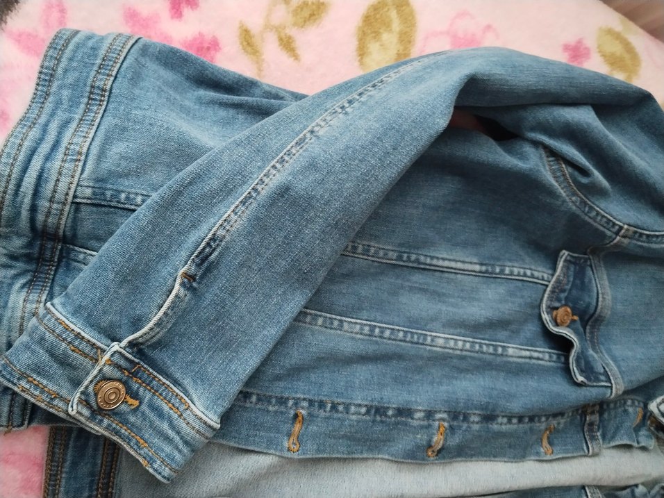 Kadın Mavi Düğmeli kot Ceket - Görsel 3