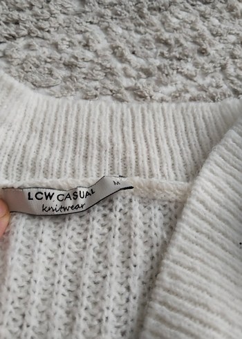 V Yaka Beyaz Triko Kadın Kazak - Görsel 2