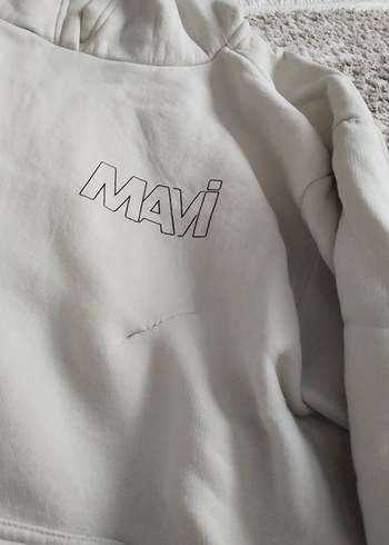 Kırmızı Kapüşonlu Nakışlı Kadın Sweatshi - Görsel 4