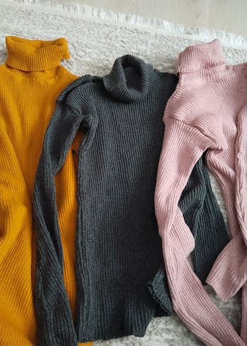 Triko Boğazlı Gri Kadın Kazak 3 tane fiyatı - Görsel 4