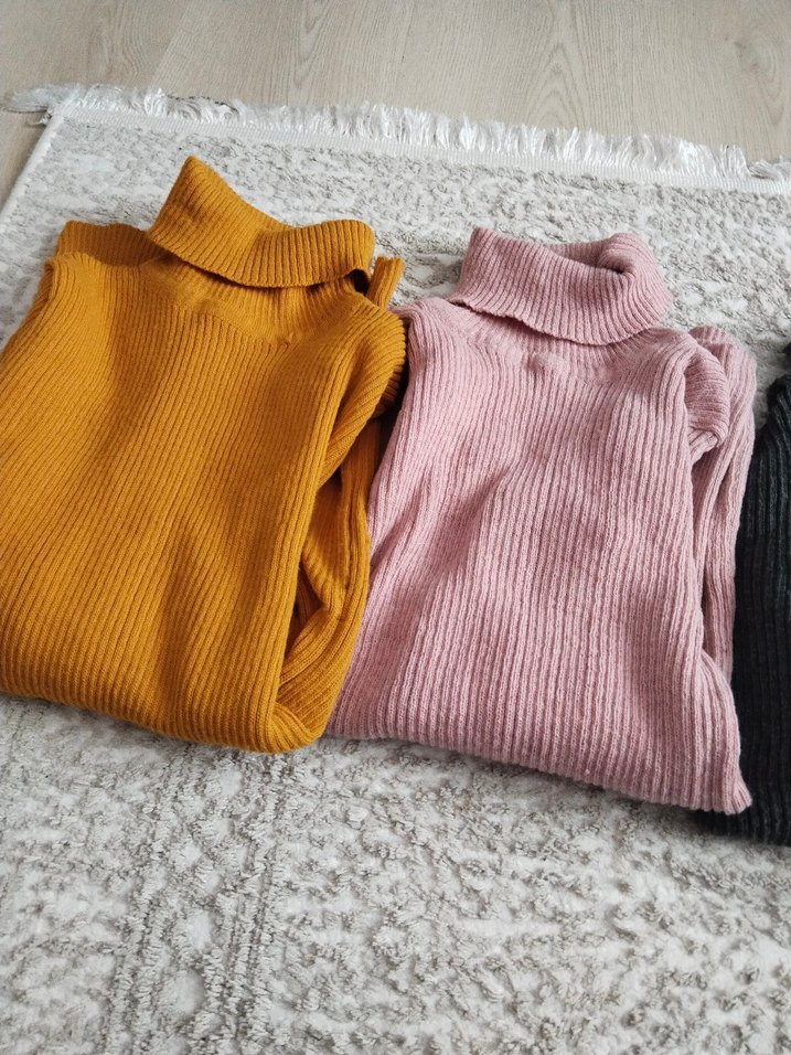 Triko Boğazlı Gri Kadın Kazak 3 tane fiyatı - Görsel 2