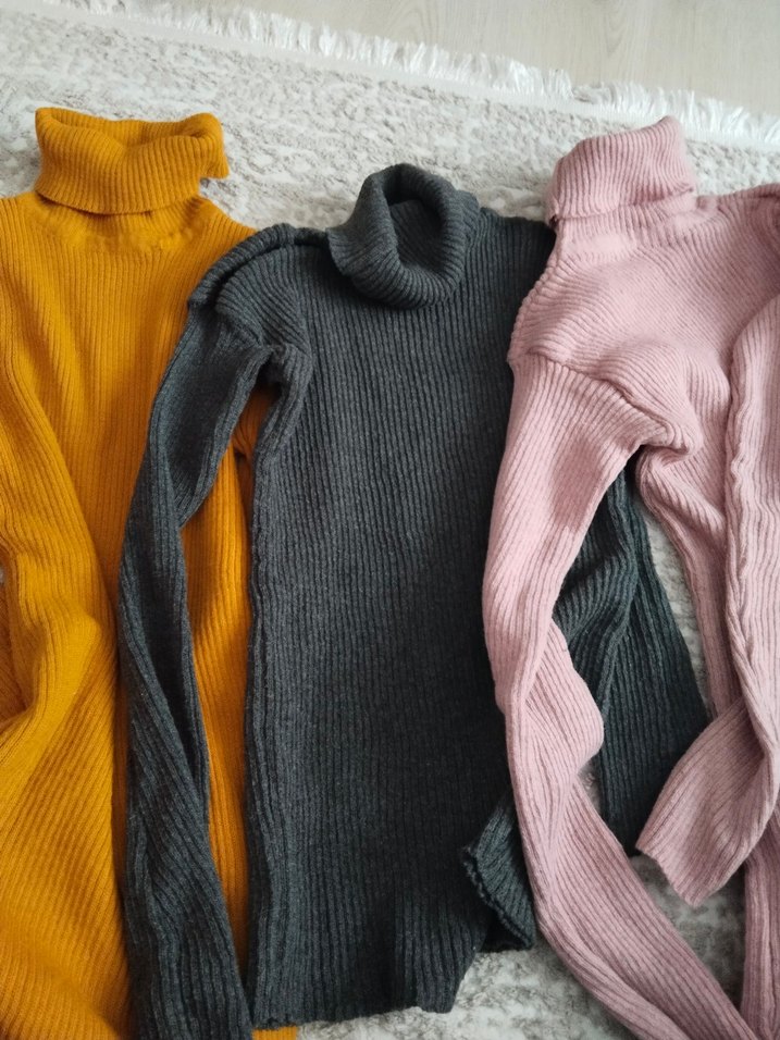 Triko Boğazlı Gri Kadın Kazak 3 tane fiyatı - Görsel 4