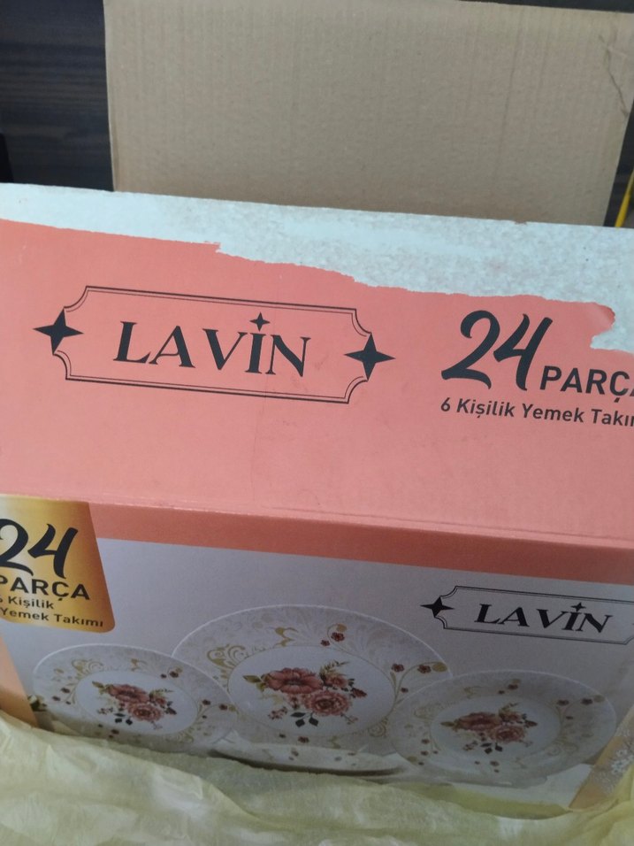 Siyah Beyaz Çizgili Tabak Seti 24 parça sıfır - Görsel 5