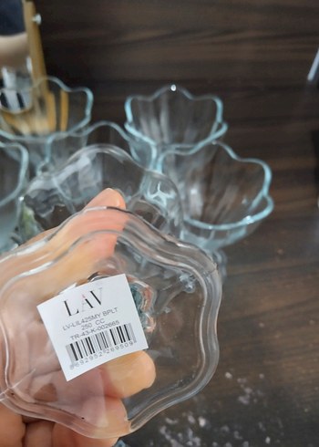 Şeffaf Cam Dondurma Kasesi Seti 6 âdet bir tanesi hediye - Görsel 9