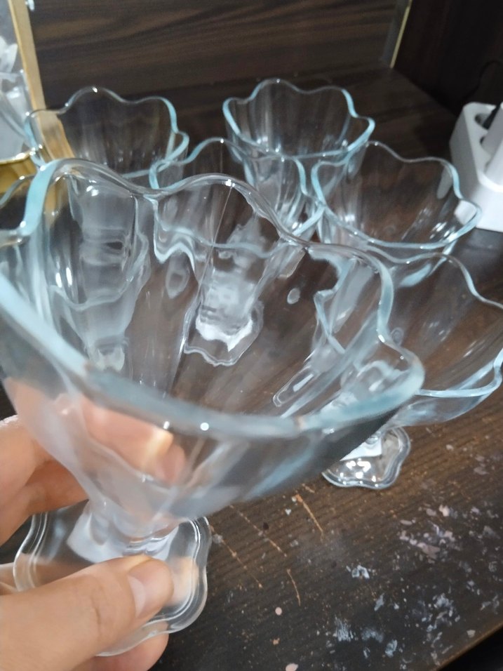 Şeffaf Cam Dondurma Kasesi Seti 6 âdet bir tanesi hediye - Görsel 2