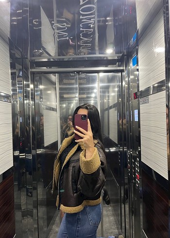 Kahverengi Kürklü Deri Kadın Ceket - Görsel 2