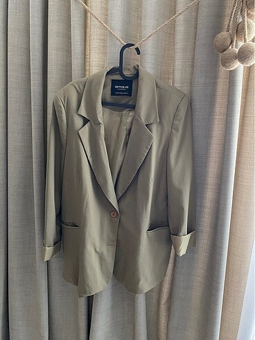 Haki blazer takım