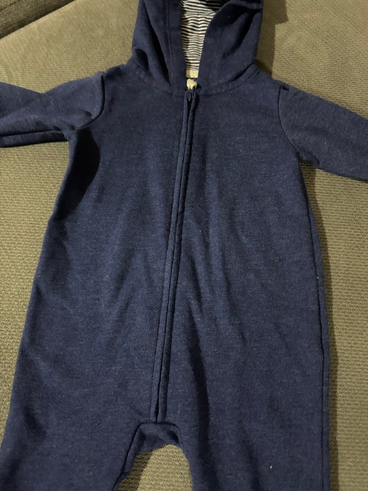 Kapüşonlu Fermuarlı Bebek Tulumu - Görsel 2