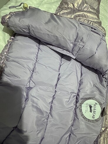 m Beden Pull&bear mor şişme mont