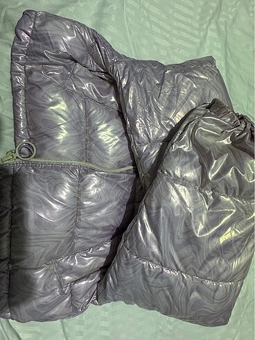 m Beden mor Renk Pull&bear mor şişme mont