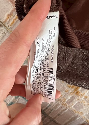 Pull and Bear Kahverengi V Yaka Drapeli Crop Top