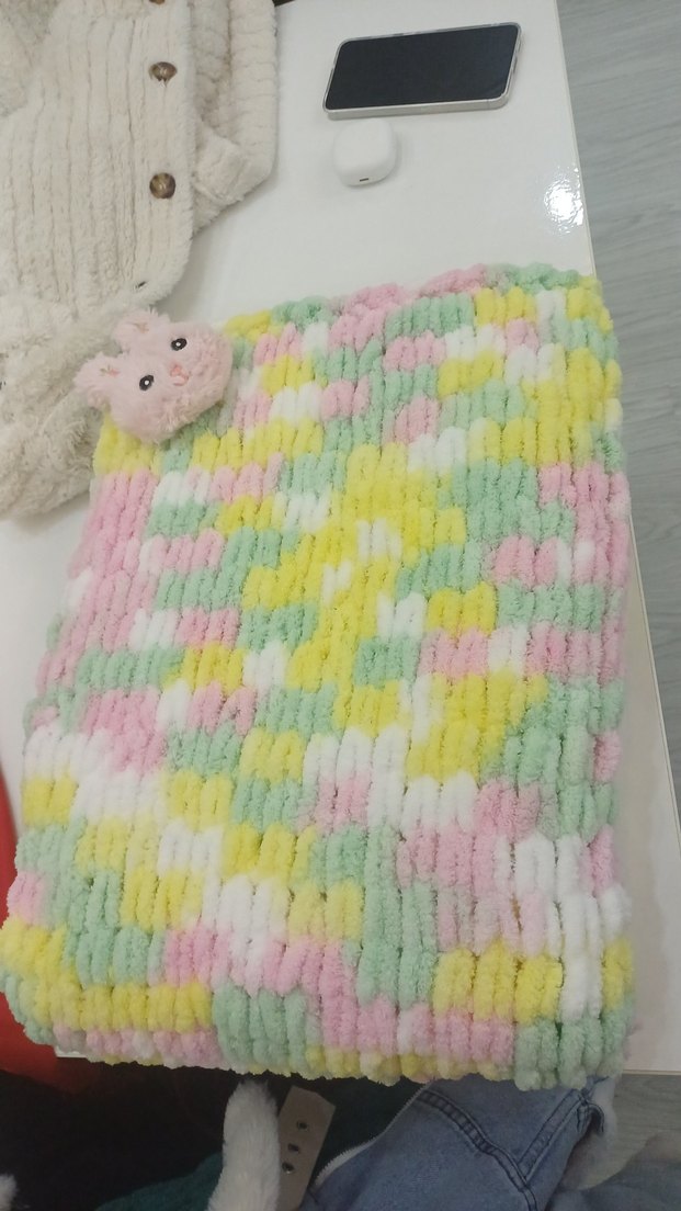 Renkli Örgü Çocuk Battaniyesi - Görsel 4