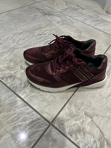 38 Beden bordo Renk Greyfurt hakiki deri spor syakkabı