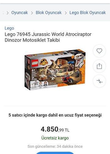 LEGO Jurassic World Atrociraptor - Görsel 10