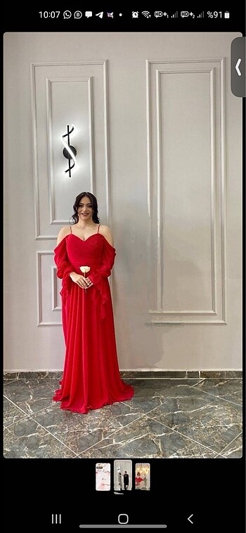 Kırmızı abiye elbise (nişan elbisesi)