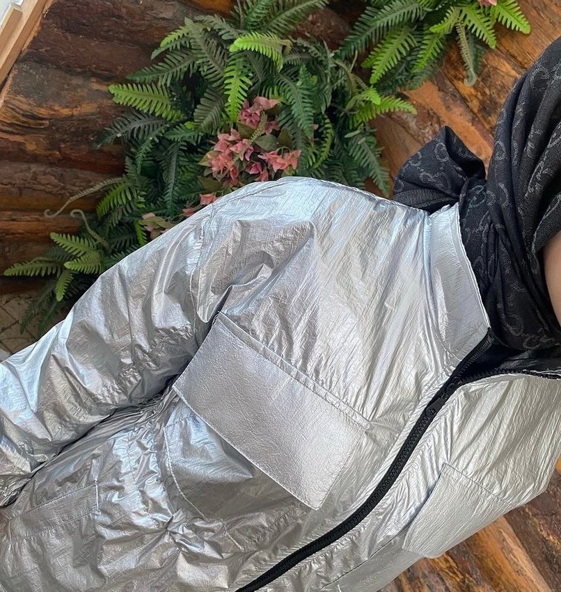 Gri parlak yağmurluk - Görsel 3